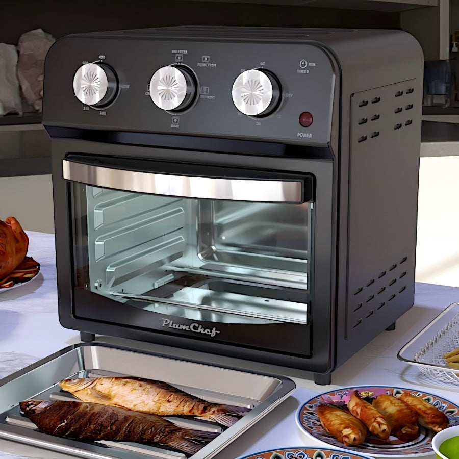 12.5 Qt Air Fryer With Advanced Multi-Function Cooking Grill, Air Fry, Defrost, Bake, Presets For French Fries, Pizza, Chicken, Fish, And Toast, Dual Knob Control, Amazon Resale Prohibited