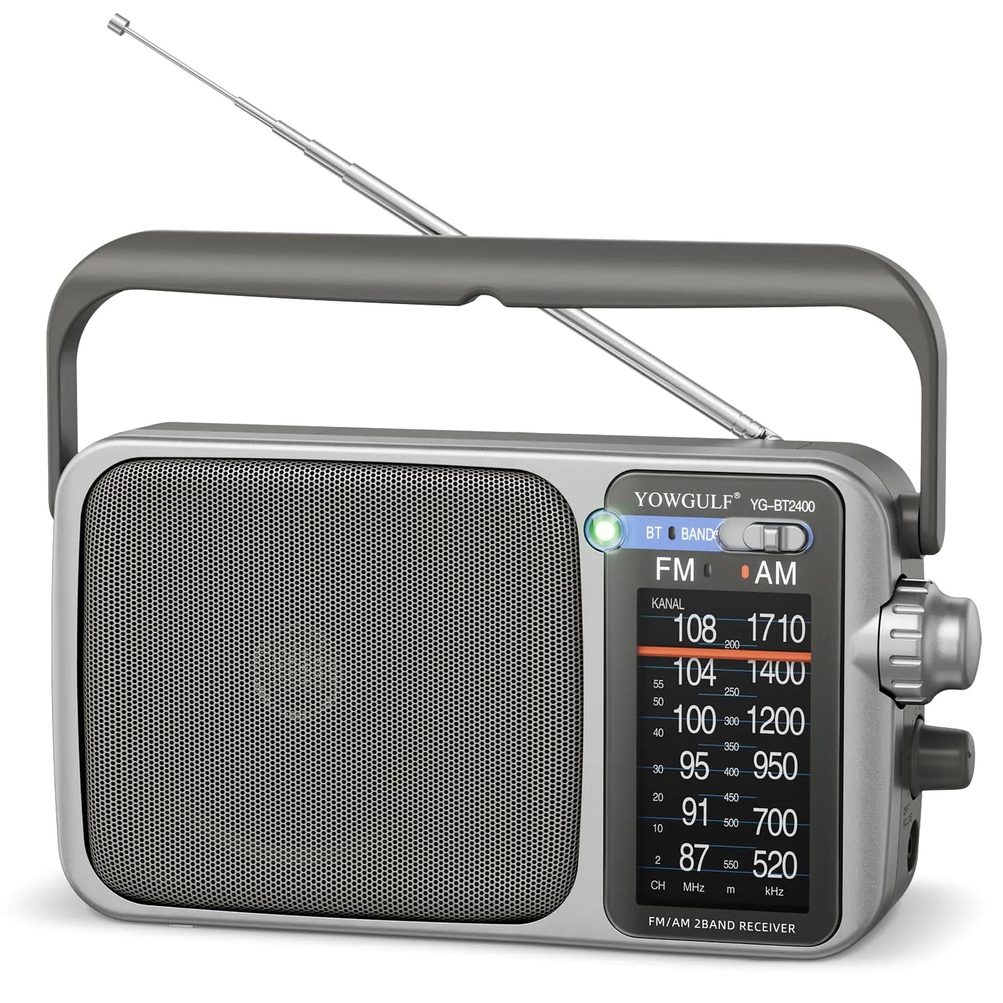 YOWGULF AM FM Radio with Best ReceptionBluetooth Portable AM FM Transistor RadioBattery Operated Radio or AC PowerLarge DialHeadphone Jack Gifts for Seniors Elderly