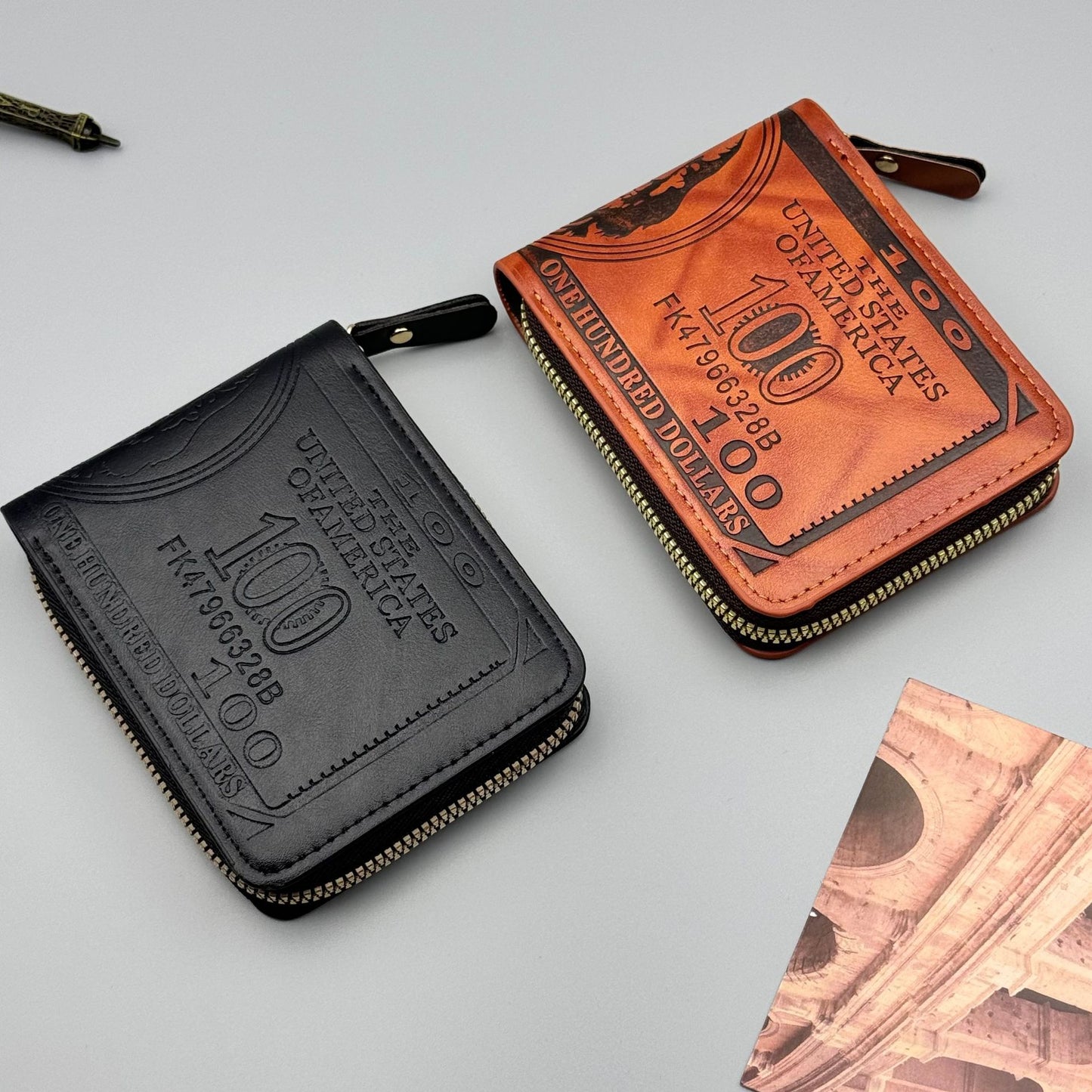 Personalized Dollar Men's Two-fold Buckle Multiple Card Slots Wallet Purse