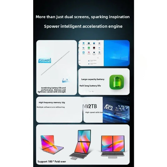 The 12th generation 11-inch dual-screen laptop can be touched, light and thin,  dual-screen design