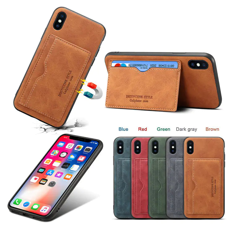 Phone Case, Leather Wallet Case with Card Slots