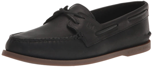 Sperry Mens Shoes Mens Authentic Original 2-Eye Seasonal Boat Shoe Black PRE-Worn 14