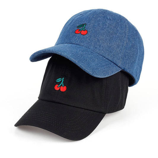 Cherry embroidery baseball cap