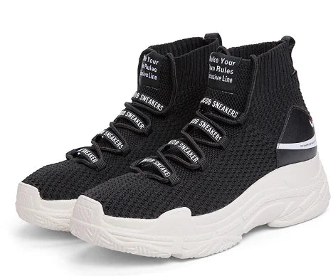 Spring New Couple Casual High-Top Sneakers with Socks