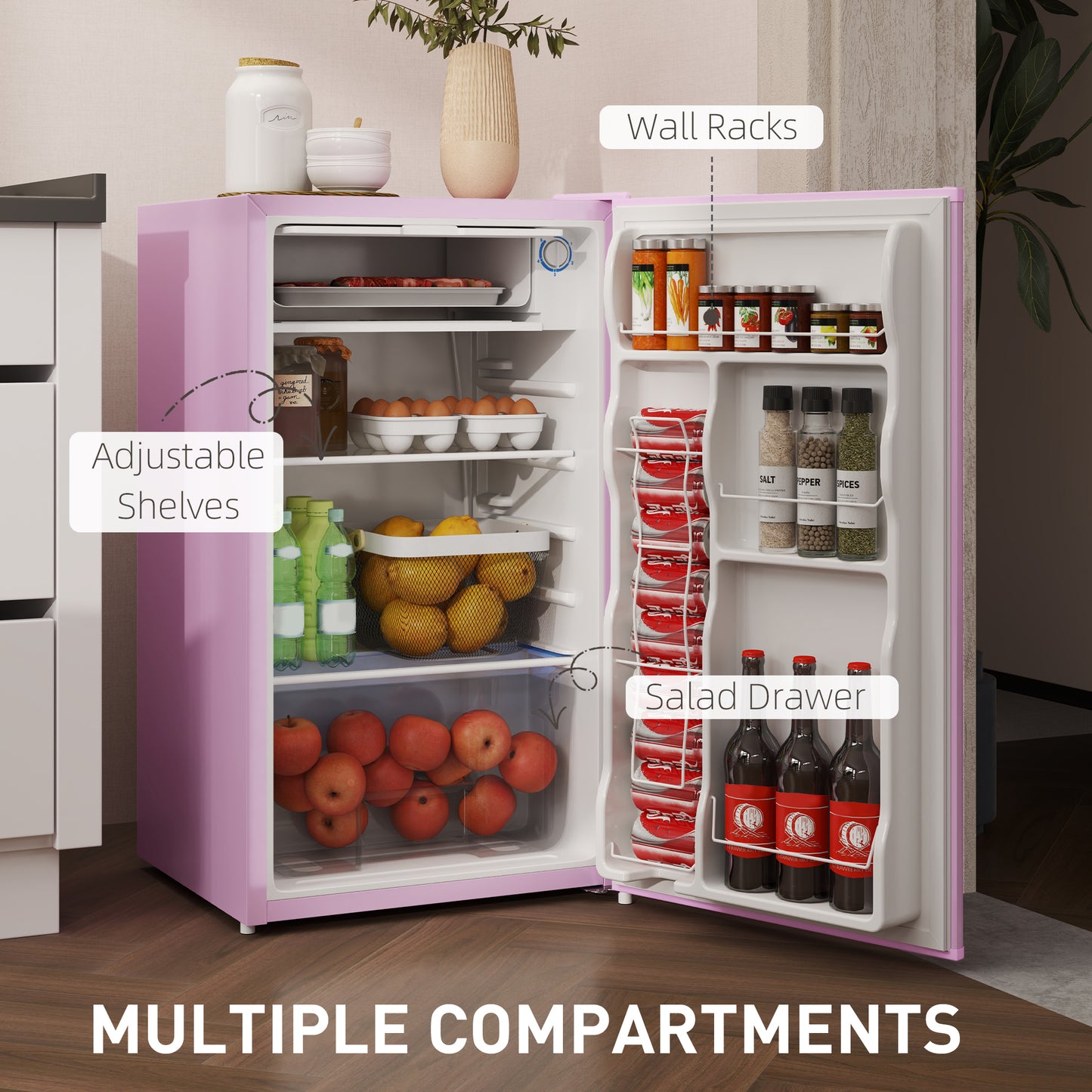 3.2 Cu.Ft Mini Fridge with Freezer