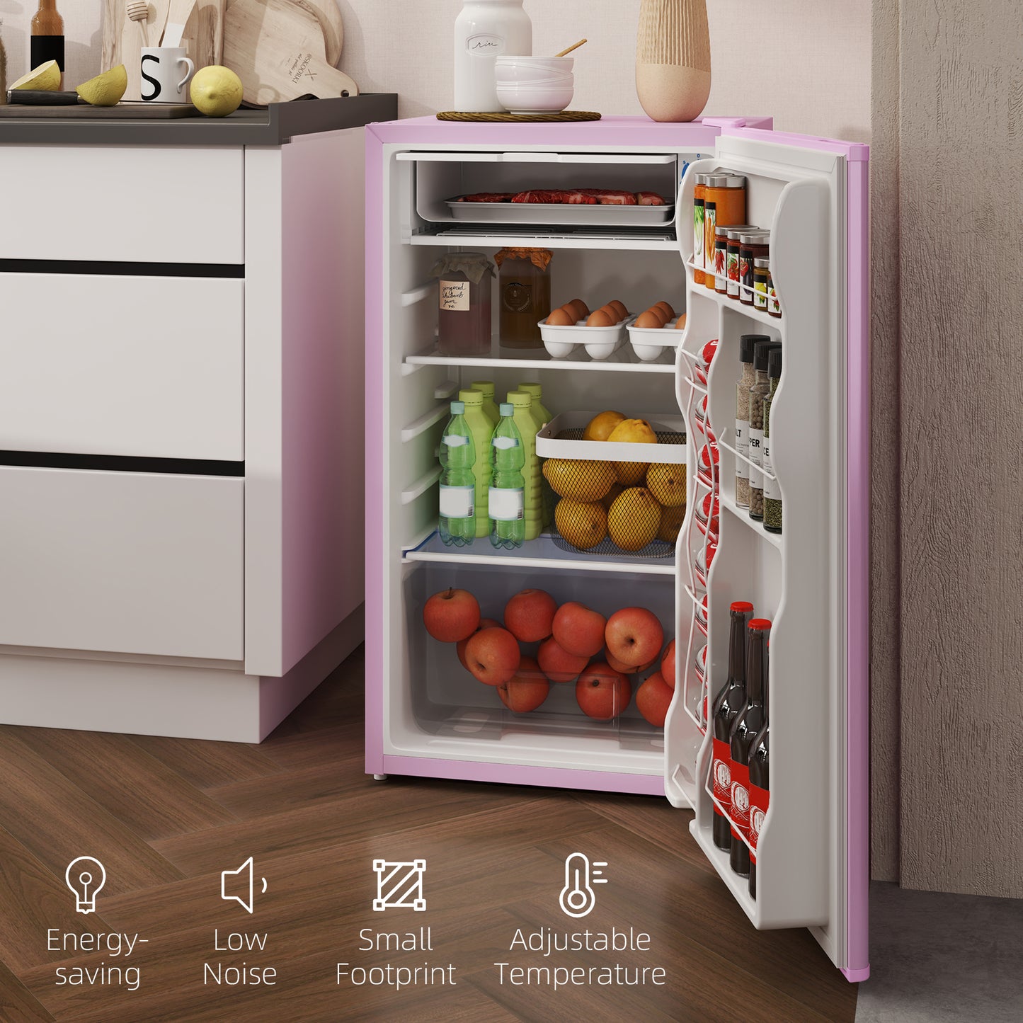 3.2 Cu.Ft Mini Fridge with Freezer