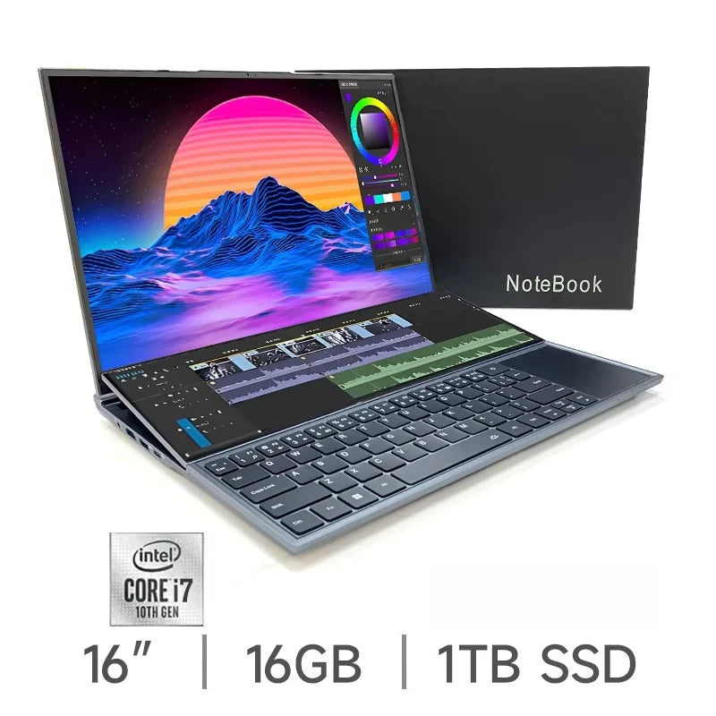 New Arrivals Dual Screen Laptop Core I7 10th Generation Touch Screen Gaming Laptop PC Portable Notebook Computer