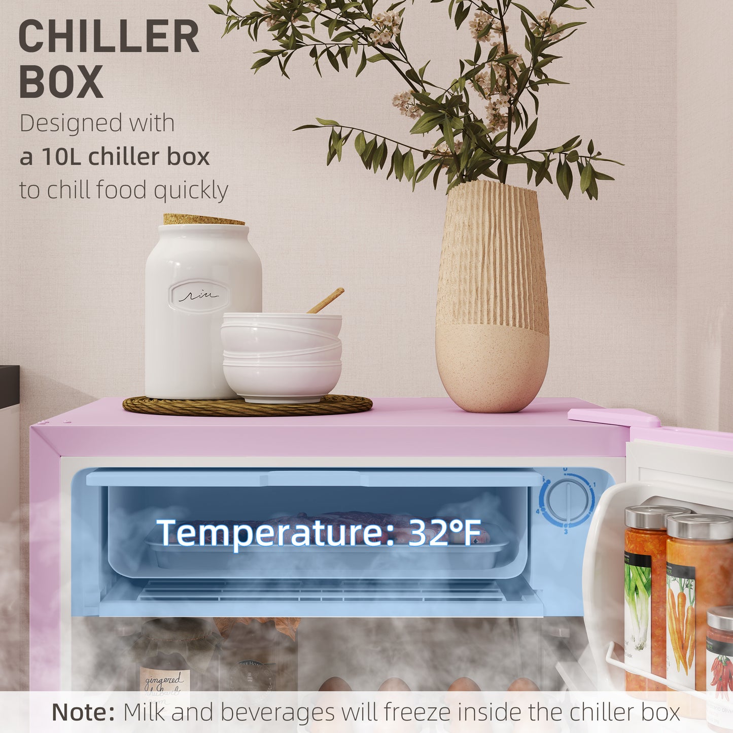 3.2 Cu.Ft Mini Fridge with Freezer
