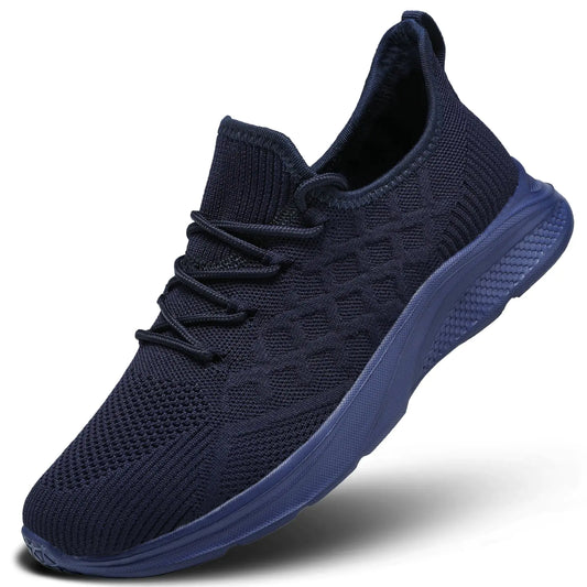 Mens Walking Shoes Lightweight Mesh Running Shoes Fashion Tennis Sneakers Comfort Gym Workout Soft Sole Blue