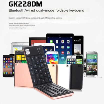 Metal Folding Bluetooth Keyboard, Aluminum Alloy Design