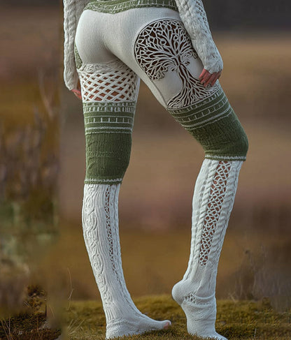 Retro-print Womens Casual Pants