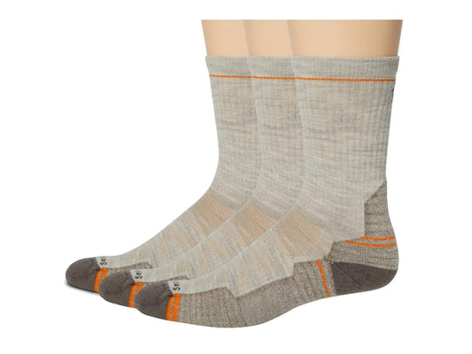Smartwool Mens Hike Light Cushion Crew Socks 3-Pack Ash Medium
