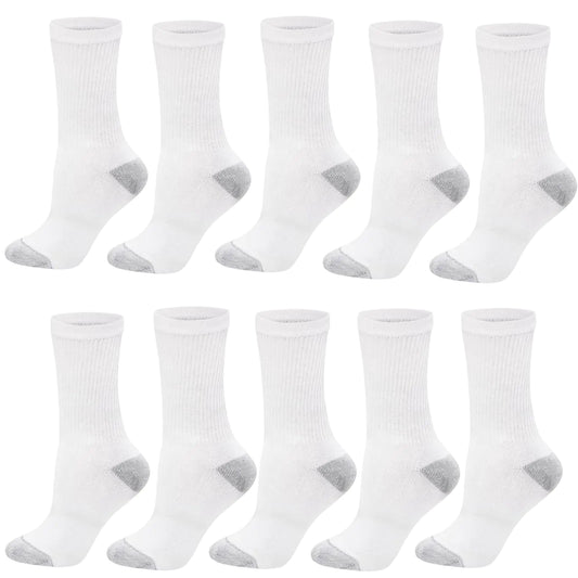 Soziyu 5 Pairs White Sports Cotton Socks Women & Mens Breathable Crew Socks Outdoor Athletic Training Socks Work Socks for Men Soft Moisture & Wicking Socks
