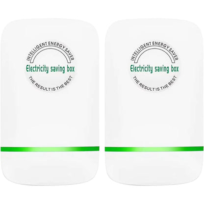 Electricity Saving Box Stop Watt Stopwatt Energy Saving Device Save Energy Saving Device Energy Saving Power Strip for Home Office US Plug 90v-250v 30kw Rated Green (2PCS White)
