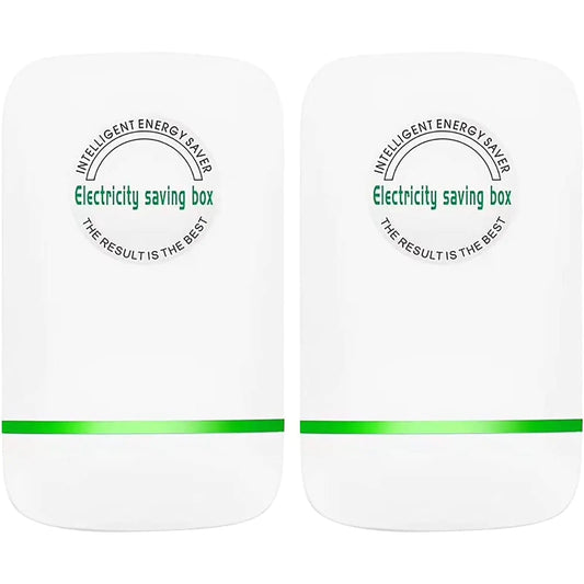 Electricity Saving Box Stop Watt Stopwatt Energy Saving Device Save Energy Saving Device Energy Saving Power Strip for Home Office US Plug 90v-250v 30kw Rated Green (2PCS White)