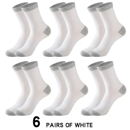 6 Pairs of Men's Cotton Winter Socks - Casual & Warm