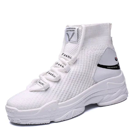 Spring New Couple Casual High-Top Sneakers with Socks