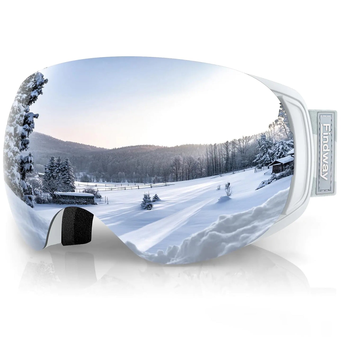 findway Ski Goggles for Men and Women - 100% UV Protection OTG Snowboard Goggles Magnet Interchangeable Lens
