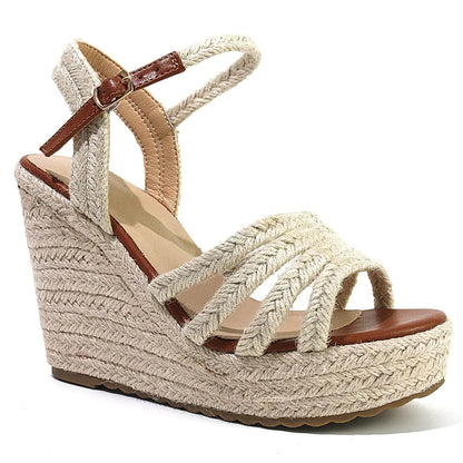 mikarka Sandals for Women Platform Ankle Strap Womens Sandals Open Toe Espadrille Wedge Sandals for Women Concise Casual Summer Womens Shoes