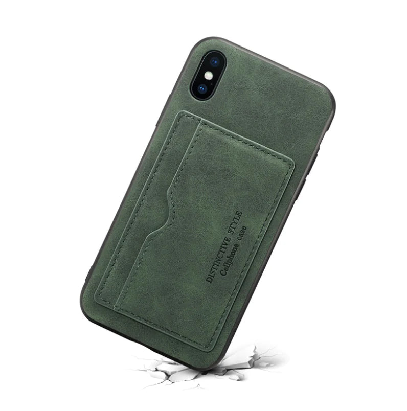 Phone Case, Leather Wallet Case with Card Slots