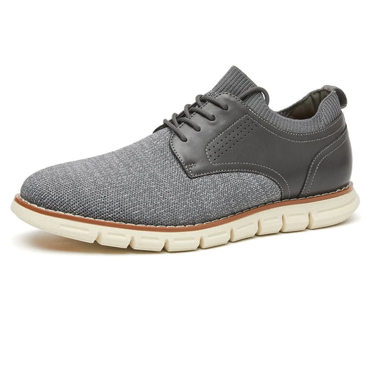 Mens Casual Dress Sneakers Comfortable Walking Breeze Shoes Lightweight Knit Leisure Oxford Business Shoes with Soft SoleGrey10