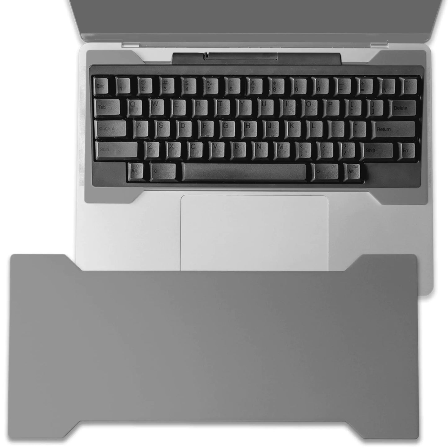 Aluminum Laptop Keyboard Bridge for Mechanical Keyboard - Made for Apple MacBook Pro MacBook Air 13"/14"/15"/16" - Designed for 40/60/65/70 Keyboards - Keyboard Stand Keyboard Riser - Lunar Silver