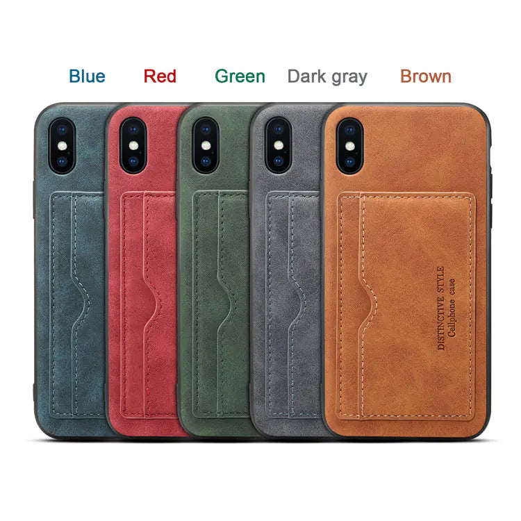 Phone Case, Leather Wallet Case with Card Slots