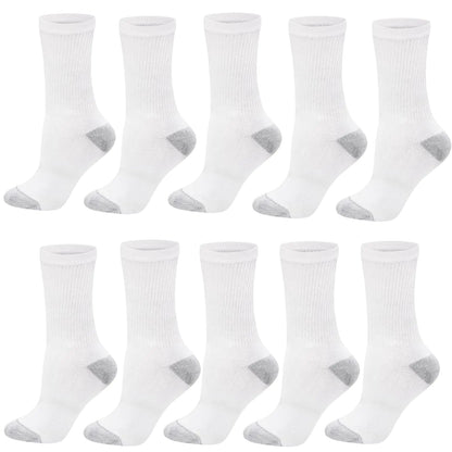 Soziyu 5 Pairs White Sports Cotton Socks Women & Mens Breathable Crew Socks Outdoor Athletic Training Socks Work Socks for Men Soft Moisture & Wicking Socks