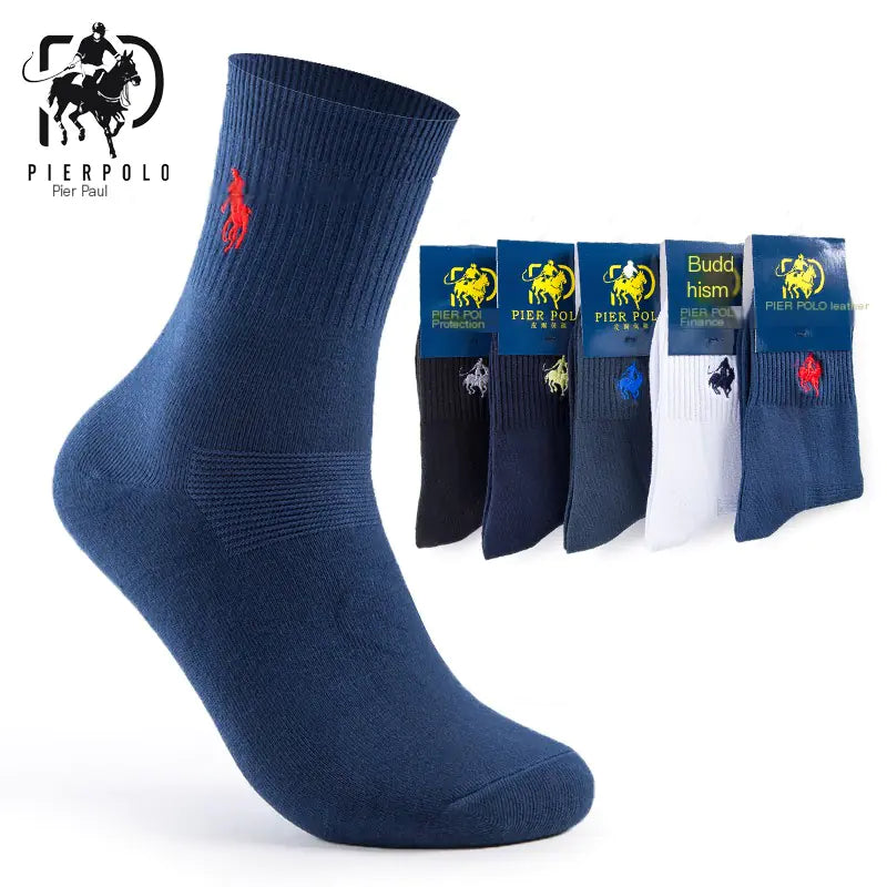 High-Quality Men's Casual Cotton Socks - 5 Pairs