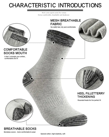 6 Pairs of Men's Cotton Winter Socks - Casual & Warm