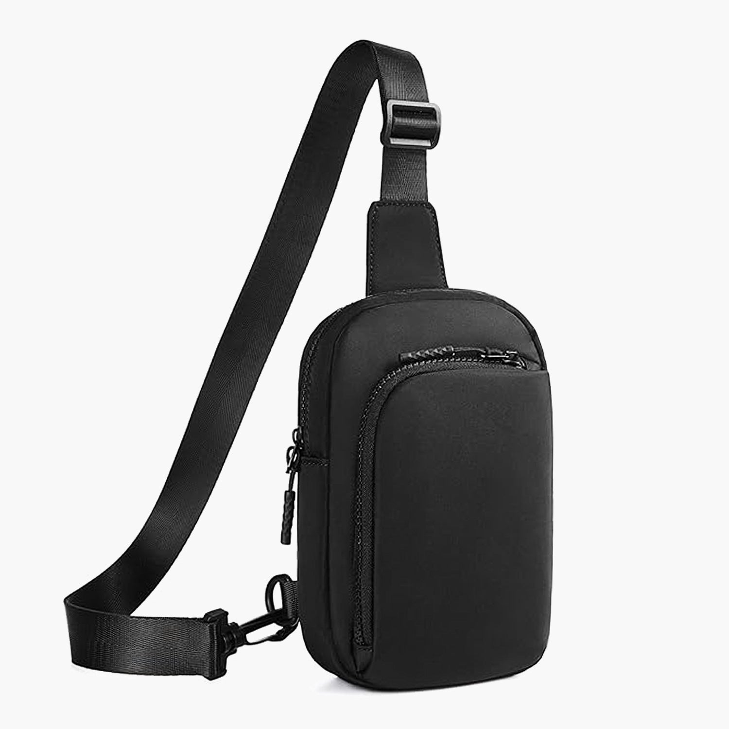 NNEDSZ Black Trendy Waterproof Sling Bag - Lightweight Crossbody Chest Pack, Adjustable Strap-0