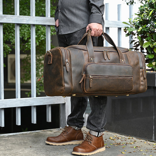 Men's Genuine Leather Handbag Large-Capacity Crossbody Bag