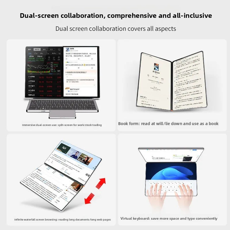 The 12th generation 11-inch dual-screen laptop can be touched, light and thin,  dual-screen design