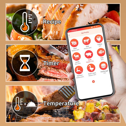 Wireless Kitchen Oven Thermometer connect with Phone app