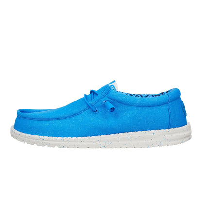 Hey Dude Mens Wally Stretch Canvas Blue Size 9 | Mens Shoes | Men Slip-on Loafers | Comfortable & Light-Weight