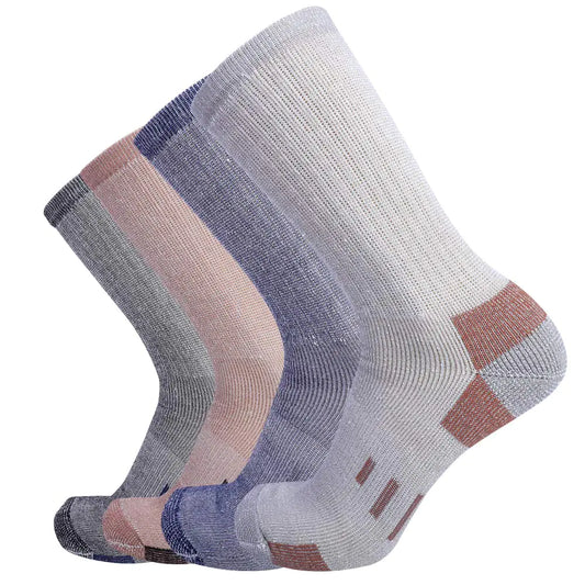 EnerWear 4P Pack Mens Merino Wool Crew Socks(US 10-13 Mix Color)
