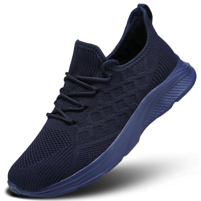 Mens Walking Shoes Lightweight Mesh Running Shoes Fashion Tennis Sneakers Comfort Gym Workout Soft Sole Blue