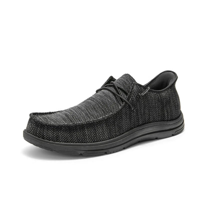 Bruno Marc Hand Free Mens Casual Loafers Mens Stretch Lace Up Slip On Shoes Arch Support Non Slip Barefoot Shoes for Men Comfortable & Light-WeightSize 9.5All BlackSBLS2408M