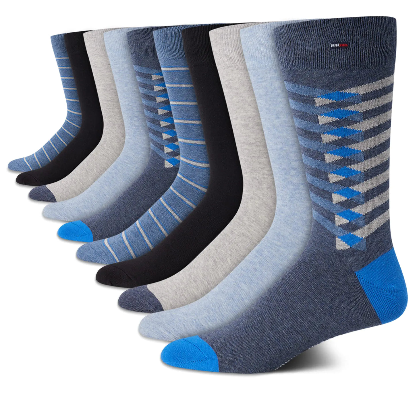 Tommy Hilfiger Mens Dress Socks - 10 Pack Soft Cotton Blend Classic Crew Socks for Men - Casual Mens Long Work Socks (7-12) Size 7-12 Dark Denim