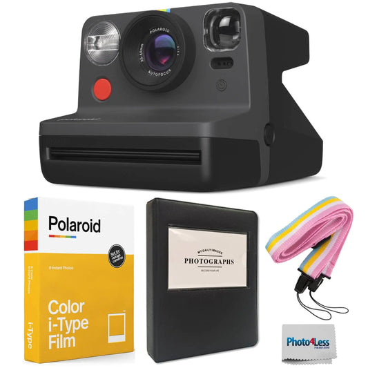 Polaroid Now 2nd Generation I-Type Instant Film Camera Black Polaroid Color Film for I-Type Black Album Bundle