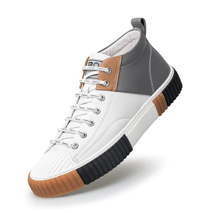 ZRO Mens High Top SneakersLeather Breathable Casual Shoes for Men’S05806 Grey 6