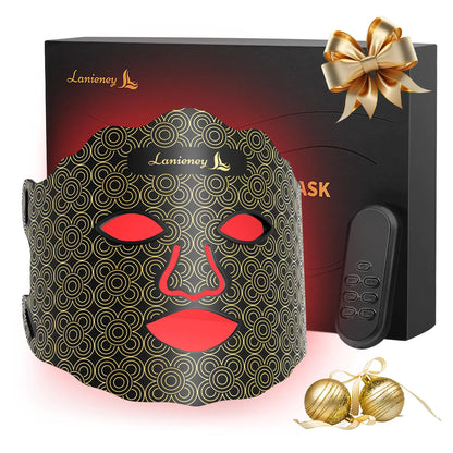 Red Light Therapy for Face7 Colors Red Light Therapy MaskWireless Near-infrared Light 850nm and Red Light 630nm with Timing FunctionRechargeable Led Face Mask Light Therapy for Home Skincare Black