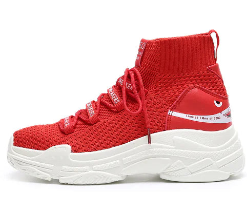Spring New Couple Casual High-Top Sneakers with Socks