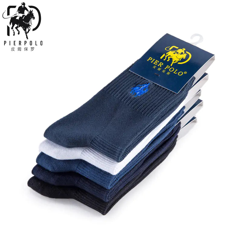 High-Quality Men's Casual Cotton Socks - 5 Pairs