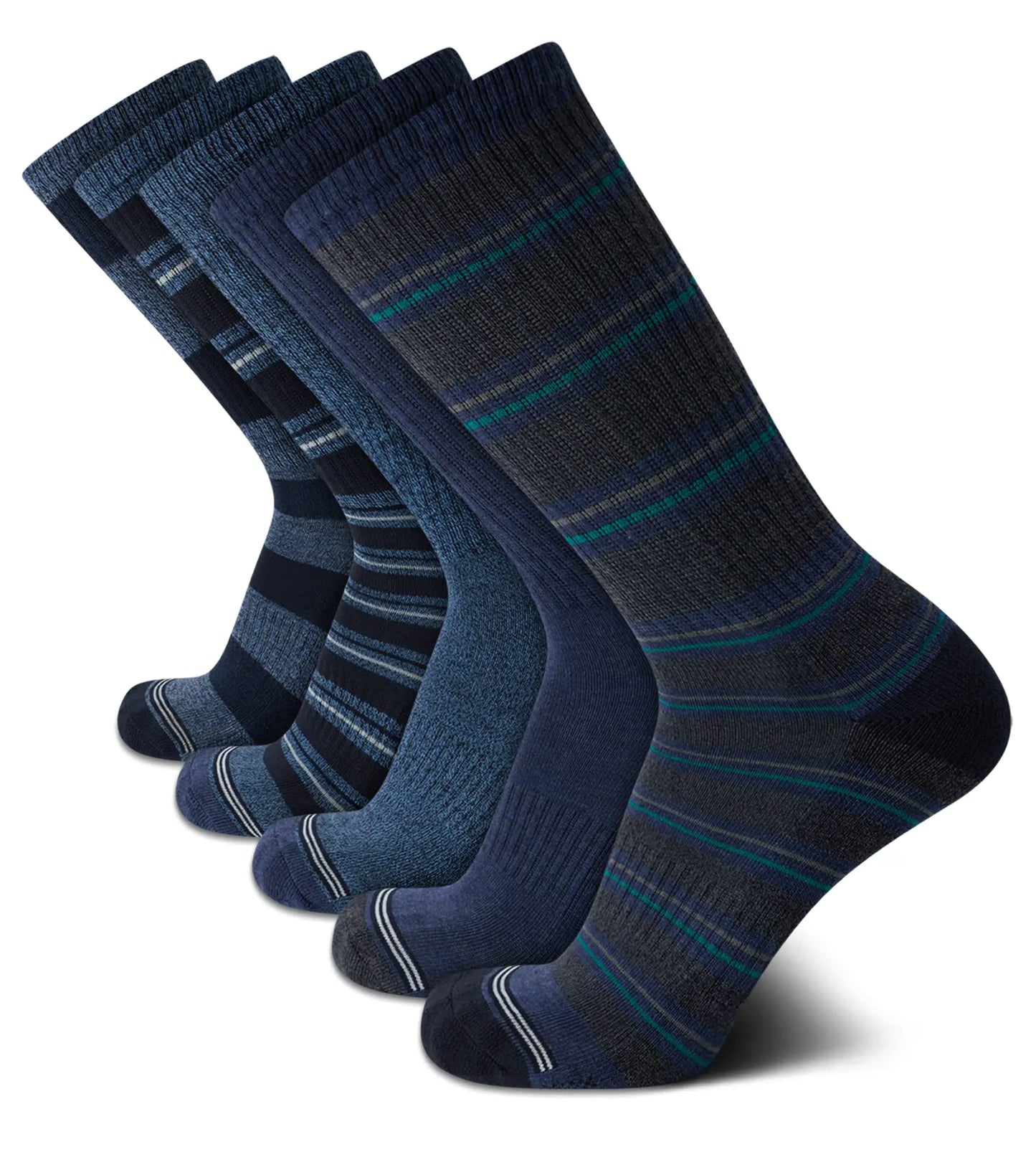 Nautica Mens Crew Dress Socks - 5 Pack Light-Cushion Crew Length Work Socks for Men - Classic Breathable Mens Socks Size 6-12.5 Brown/Khaki
