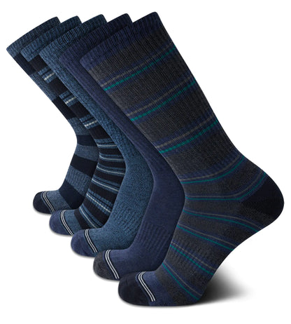 Nautica Mens Crew Dress Socks - 5 Pack Light-Cushion Crew Length Work Socks for Men - Classic Breathable Mens Socks Size 6-12.5 Brown/Khaki